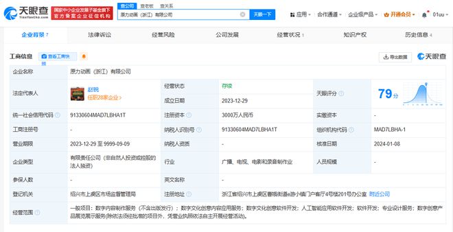 原力數字浙江新設動畫公司，融合AI軟件開發與數字文創業務，引領產業創新
